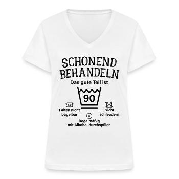 90. Geburtstag Schonend Behandeln 90 Teil Ist 90 - Frauen-T-Shirt mit V-Ausschnitt - Weiß - Vorne - Lela (165cm)