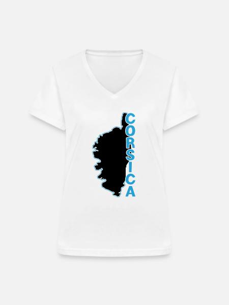 Korsika Wappen - Frauen-T-Shirt mit V-Ausschnitt - Weiß