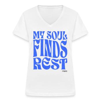 Christentum Christlicher Bibelvers - Frauen-T-Shirt mit V-Ausschnitt - Weiß - Vorne - Lela (165cm)