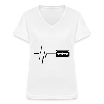 Razor blade pulse - Women's V-neck T-shirt - white - Front - Lela (165cm)