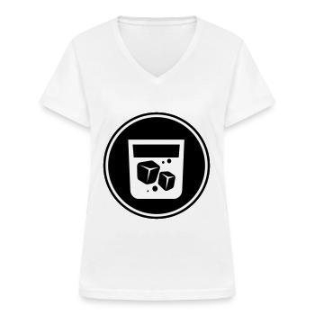 Whisky Icon - Women's V-neck T-shirt - white - Front - Lela (165cm)