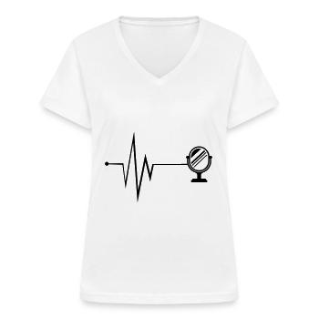 Spiegel Icon Puls - Frauen-T-Shirt mit V-Ausschnitt - Weiß - Vorne - Lela (165cm)