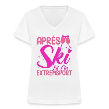 Apres Ski Après Ski Ist Ein Extremsport Geschenk - Frauen-T-Shirt mit V-Ausschnitt - Weiß - Vorne - Lela (165cm)