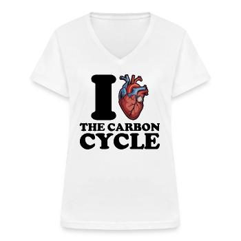 I love the carbon cycle - Women's V-neck T-shirt - white - Front - Lela (165cm)