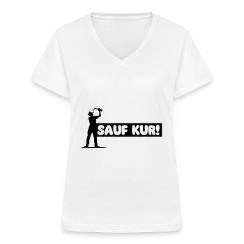 Sauf Kur Party - Frauen-T-Shirt mit V-Ausschnitt - Weiß - Vorne - Lela (165cm)