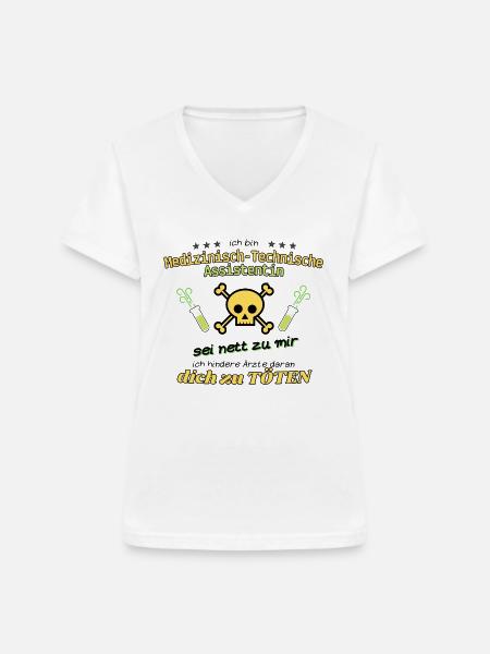 MTA MTLA lustiger Spruch - Frauen-T-Shirt mit V-Ausschnitt - Weiß
