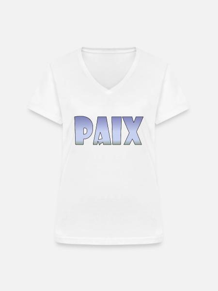 Friede - Frauen-T-Shirt mit V-Ausschnitt - Weiß