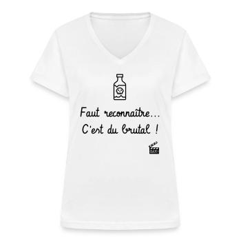 Les Tontons Flingueurs ! Réplique culte - Alcool - T-shirt col V Femme - blanc - Devant - Lela (165cm)