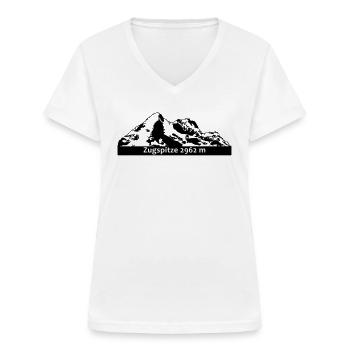 Zugspitze 2962 - Frauen-T-Shirt mit V-Ausschnitt - Weiß - Vorne - Lela (165cm)