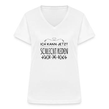 nicht jetzt - Frauen-T-Shirt mit V-Ausschnitt - Weiß - Vorne - Lela (165cm)