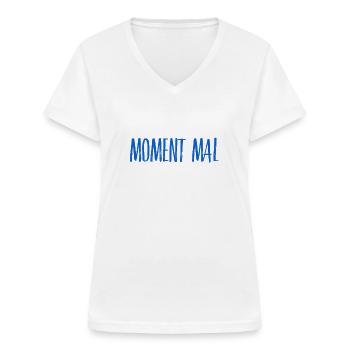 da bin ich kritisch - Frauen-T-Shirt mit V-Ausschnitt - Weiß - Vorne - Lela (165cm)