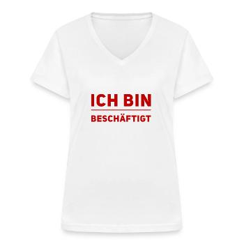 jede Menge zu tun - Frauen-T-Shirt mit V-Ausschnitt - Weiß - Vorne - Lela (165cm)