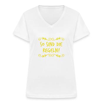 Regeln sind wichtig - Frauen-T-Shirt mit V-Ausschnitt - Weiß - Vorne - Lela (165cm)
