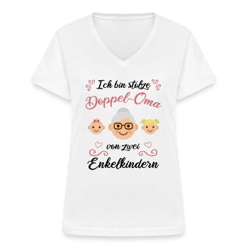 Ich bin Oma - Frauen-T-Shirt mit V-Ausschnitt - Weiß - Vorne - Lela (165cm)