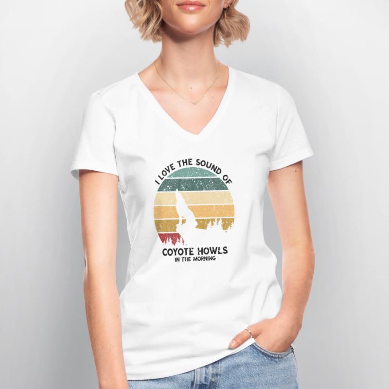 Conception de coyote pour les réacteurs de coyote T-shirt col V Femme