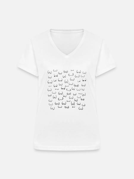 Brüste Boobs Busen - Frauen-T-Shirt mit V-Ausschnitt - Weiß