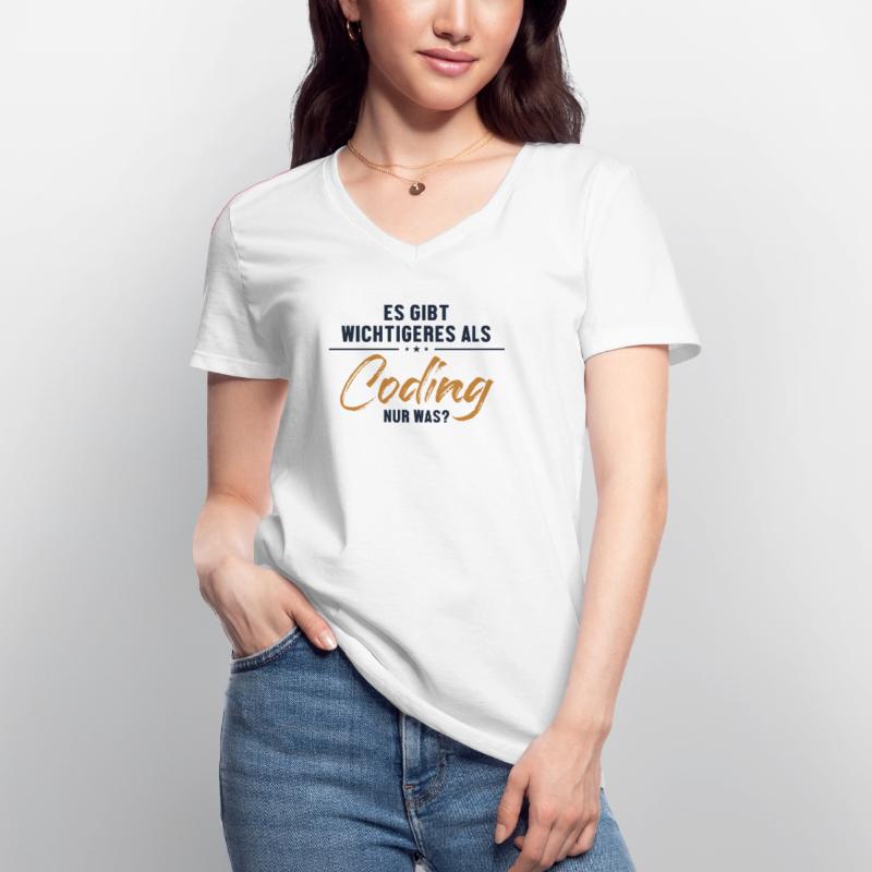 Wichtigeres als Coding Softwareingenieur Coder Frauen-T-Shirt mit V-Ausschnitt