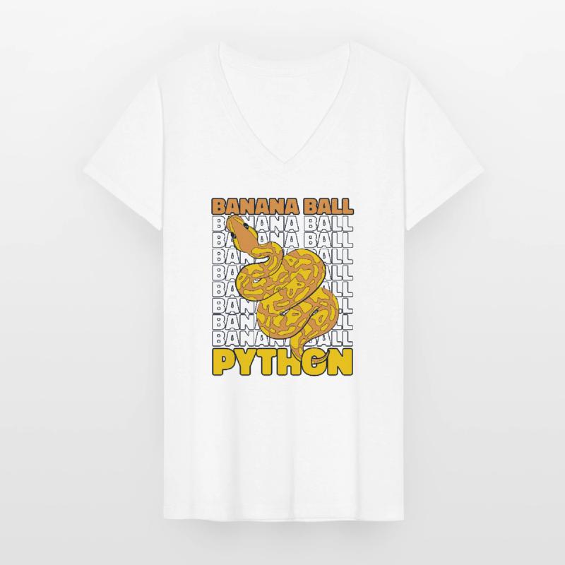 Banana Ball Python Schlange Python Banana Ball Frauen-T-Shirt mit V-Ausschnitt