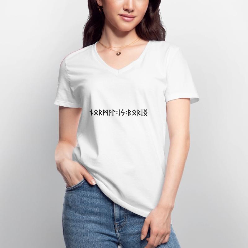 Normal is Boring - rune script Women's V-neck T-shirt