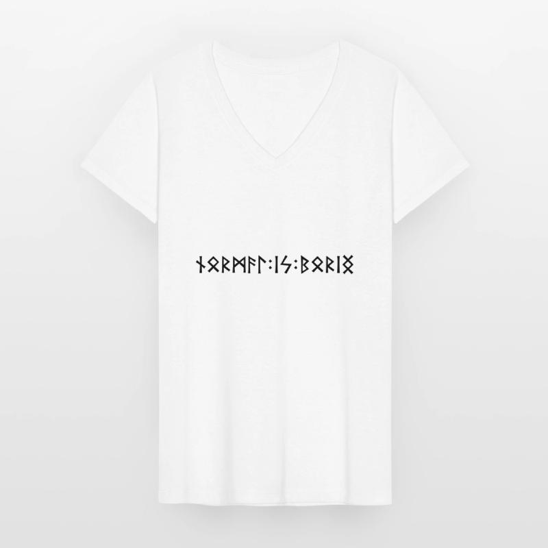 Normal is Boring - rune script Women's V-neck T-shirt