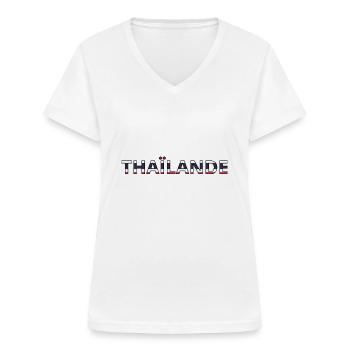 Flag of Thailand - Women's V-neck T-shirt - white - Front - Lela (165cm)