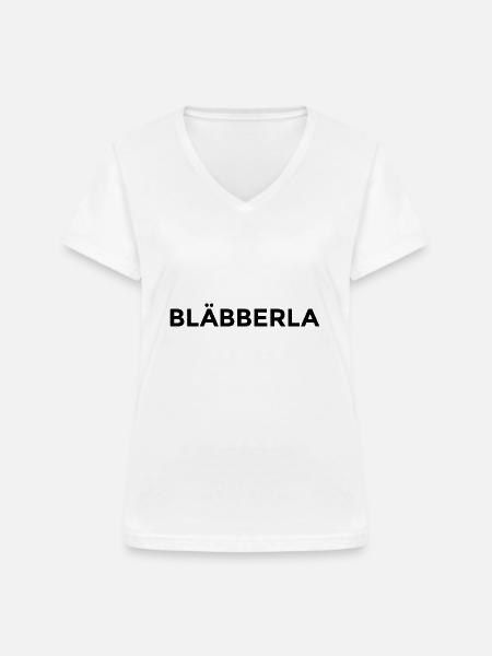 Bläbberla montserrat - Frauen-T-Shirt mit V-Ausschnitt - Weiß