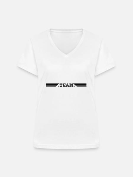 TEAM - Frauen-T-Shirt mit V-Ausschnitt - Weiß