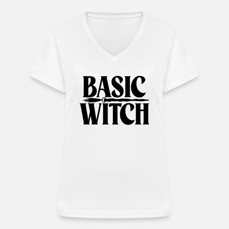 Basic Witch - Women's V-neck T-shirt - white