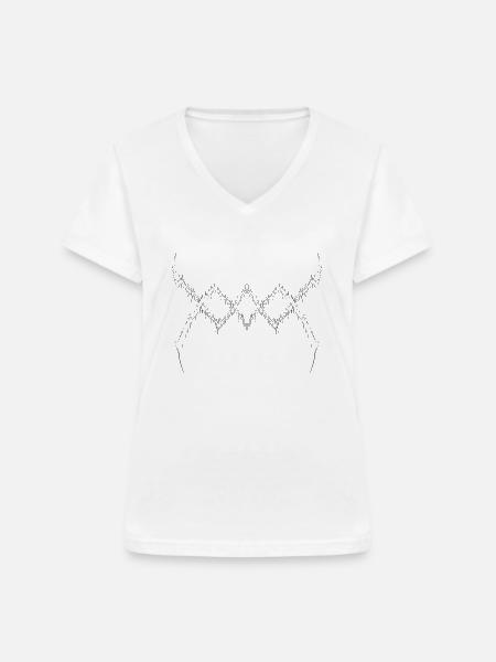Random Techno - Frauen-T-Shirt mit V-Ausschnitt - Weiß