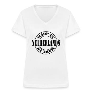 made in netherlands m1k2 - T-shirt col V Femme - blanc - Devant - Lela (165cm)