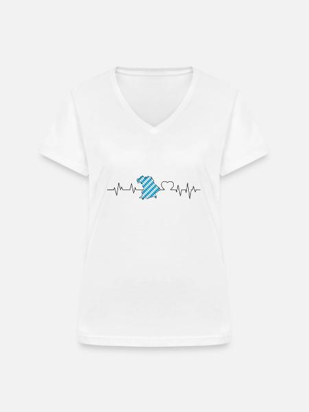Bayern - Frauen-T-Shirt mit V-Ausschnitt - Weiß