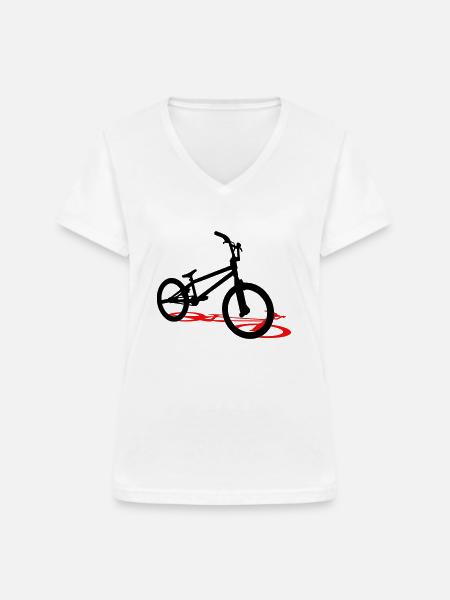 bmx bicycle - Women's V-neck T-shirt - white