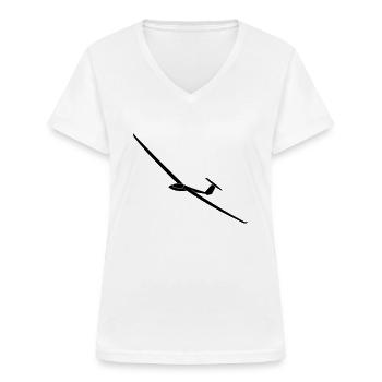 LS6 15m - Frauen-T-Shirt mit V-Ausschnitt - Weiß - Vorne - Lela (165cm)