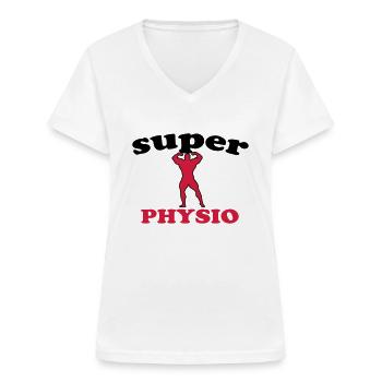 Super physio - T-shirt col V Femme - blanc - Devant - Lela (165cm)