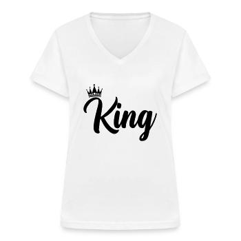 Roi - T-shirt col V Femme - blanc - Devant - Lela (165cm)