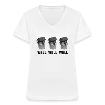 Nou goed - Vrouwen T-shirt met V-hals - wit - Voor - Lela (165cm)
