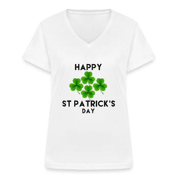 St Patrick's Day - Women's V-neck T-shirt - white - Front - Lela (165cm)