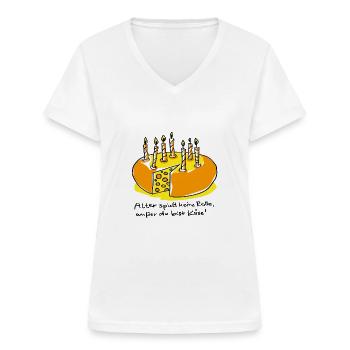 Alter & Käse - Frauen-T-Shirt mit V-Ausschnitt - Weiß - Vorne - Lela (165cm)