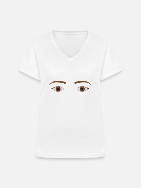 Hübsche Augen - Frauen-T-Shirt mit V-Ausschnitt - Weiß