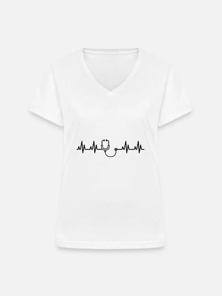Medizin -Design - Frauen-T-Shirt mit V-Ausschnitt - Weiß