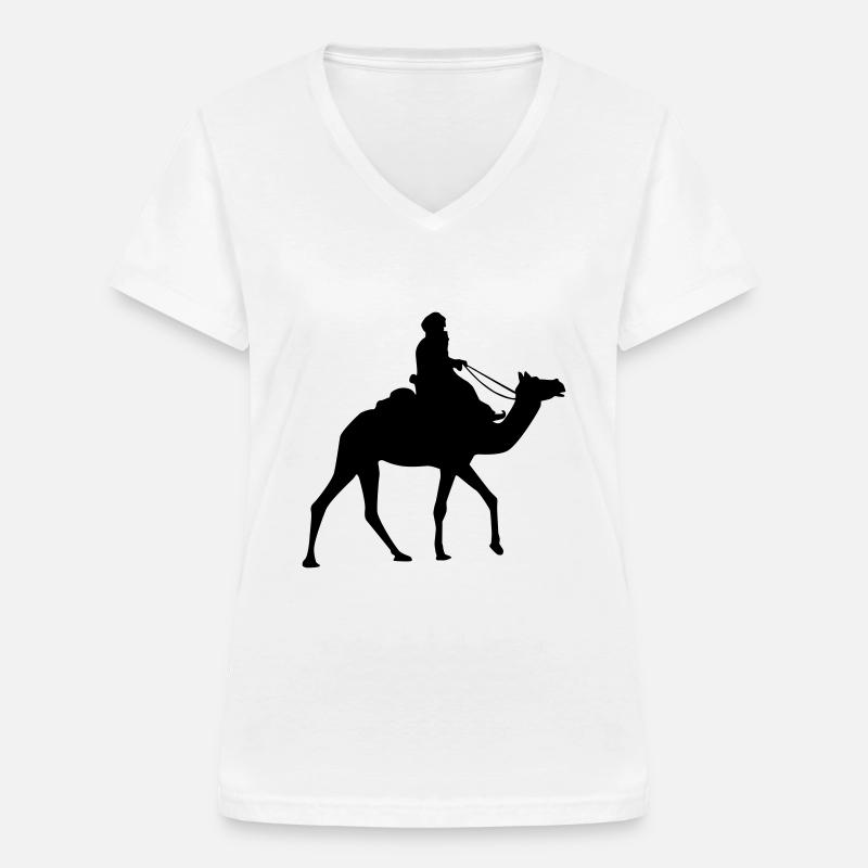 Beduine - Wüstendurchquerung - Frauen-T-Shirt mit V-Ausschnitt - Weiß