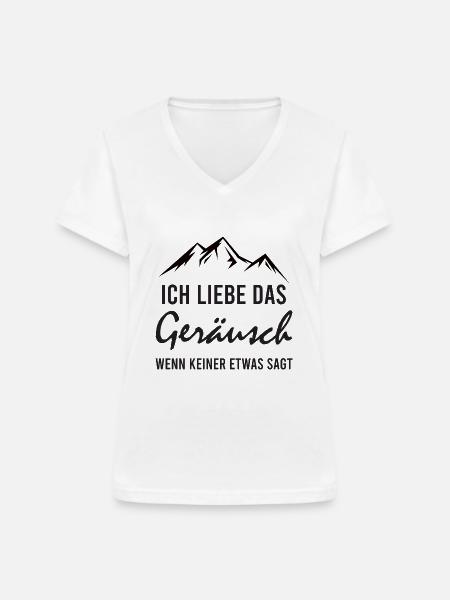 Berge Gebirge Wandern - Frauen-T-Shirt mit V-Ausschnitt - Weiß