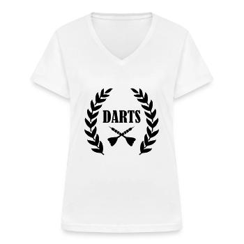 darts - Frauen-T-Shirt mit V-Ausschnitt - Weiß - Vorne - Lela (165cm)