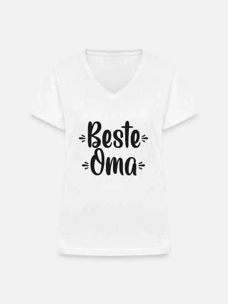 Beste Oma - Frauen-T-Shirt mit V-Ausschnitt - Weiß