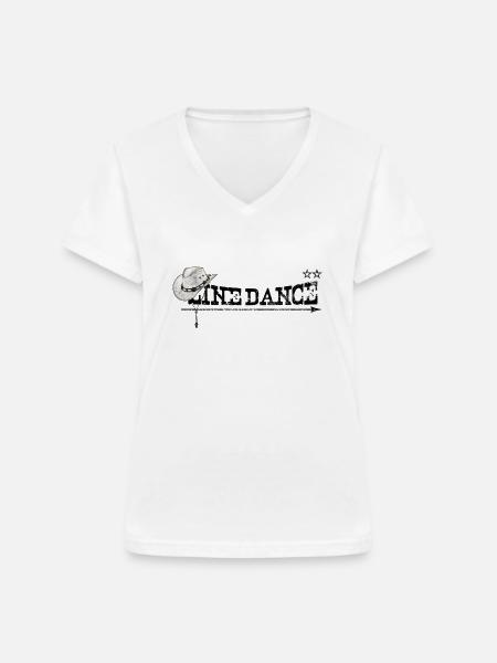 linedance - Frauen-T-Shirt mit V-Ausschnitt - Weiß