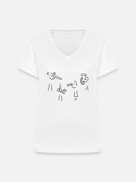 blechbläser-ensemble - Frauen-T-Shirt mit V-Ausschnitt - Weiß