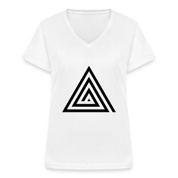 Triangle - T-shirt col V Femme - blanc - Devant - Lela (165cm)
