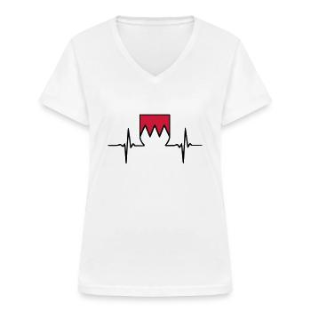 Herzschlag -Franken- - Frauen-T-Shirt mit V-Ausschnitt - Weiß - Vorne - Lela (165cm)