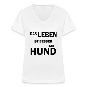 Hund Dog - Frauen-T-Shirt mit V-Ausschnitt - Weiß - Vorne - Lela (165cm)