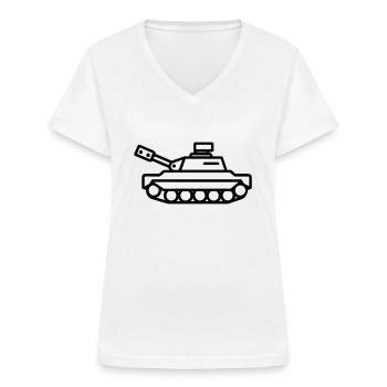 tank - Women's V-neck T-shirt - white - Front - Lela (165cm)